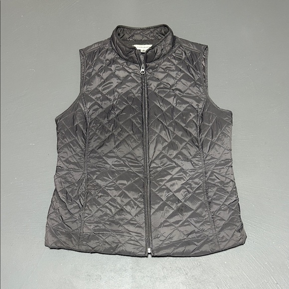 croft & barrow Jackets & Blazers - Croft & Barrow Gray Quilted Diamond Pattern Lightweight Vest Jacket (Women’s M)